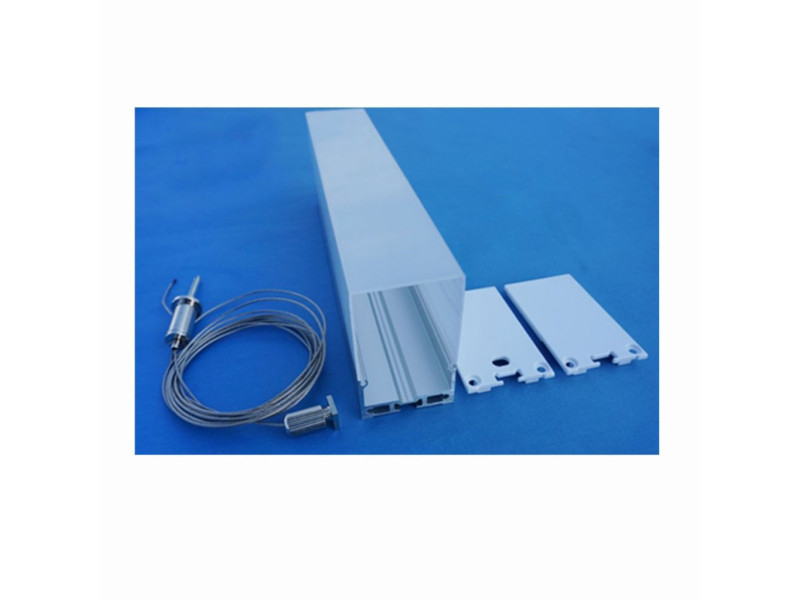 SKU 9994 VT-7107 V-TAC Profilo in Alluminio per Strip LED 2 Sospensioni Copertura Opaca Quadrata l: 1mt