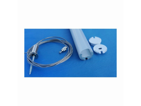 SKU 9995 VT-7108 V-TAC Profilo LED in Alluminio per Strip LED con 2 Sospensioni Copertura Opaca Rotonda l: 1mt