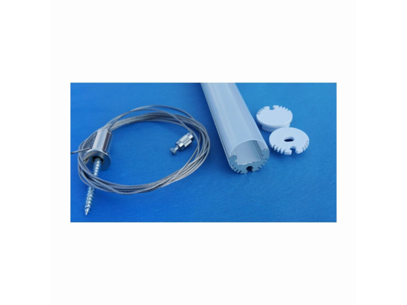 SKU 9995 VT-7108 V-TAC Profilo LED in Alluminio per Strip LED con 2 Sospensioni Copertura Opaca Rotonda l: 1mt