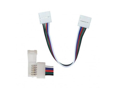 SKU 2587 V-TAC Connettore Flessibile Clip 5 Pin per Strip LED SMD 5050 RGB+W 10mm Cavo 170mm