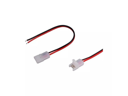 SKU 2656 V-TAC Connettore Flessibile Clip 2 Pin per Strip LED Monocolore 8mm Fili a Saldare 160mm