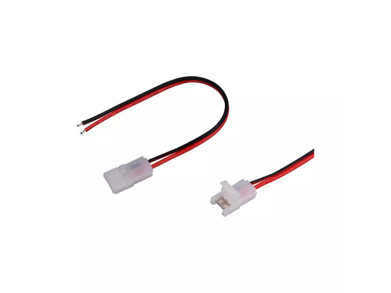 SKU 2656 V-TAC Connettore Flessibile Clip 2 Pin per Strip LED Monocolore 8mm Fili a Saldare 160mm