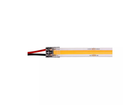 SKU 2663 V-TAC Connettore Flessibile Clip 2 Pin per Strip LED COB Monocolore 8mm Fili a Saldare 150mm
