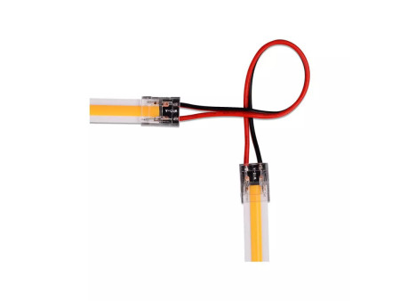SKU 2664 V-TAC Connettore Flessibile Clip 2 Pin per Strip LED COB Monocolore 8mm Cavo 150mm