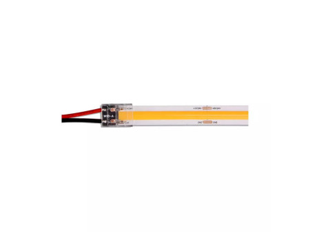 SKU 2665 V-TAC Connettore Flessibile Per Strip LED COB Larghezza 10mm a 2 Pin e cavi a saldare Lunghezza 150mm