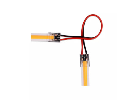 SKU 2666 V-TAC Connettore Flessibile Clip 2 Pin per Strip LED COB 10mm Cavo 150mm
