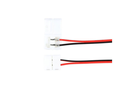SKU 3501 V-TAC Connettore Flessibile Clip 2 Pin per Strip LED 5050 10mm Cavo 130mm