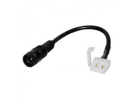 SKU 3508 V-TAC Connettore Flessibile Clip 2 Pin e Jack per Strip LED 5050 10mm Cavo 105mm