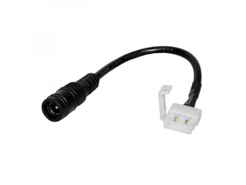 SKU 3508 V-TAC Connettore Flessibile Clip 2 Pin e Jack per Strip LED 5050 10mm Cavo 105mm
