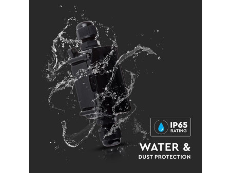SKU 3578 VT-7224 V-TAC Scatola di Derivazione con Terminali Colore Nero IP65