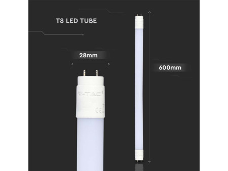 SKU 216392 VT-6072 V-TAC Tubo LED T8 9W G13 60cm in Nanoplastica Non Ruotabile 3000K