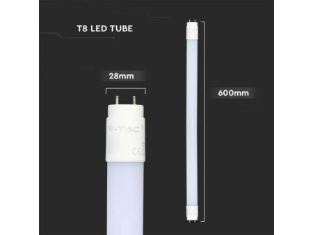 SKU 21652 VT-061 V-TAC PRO Tubo LED Chip Samsung T8 9W G13 60cm in Nanoplastica Ruotabile 6500K