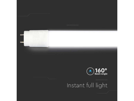 SKU 21653 VT-121 V-TAC PRO Tubo LED Chip Samsung T8 18W 100LM/W G13 120cm in Nanoplastica Ruotabile 3000K