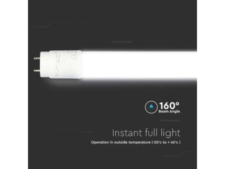 SKU 21658 VT-151 V-TAC PRO Tubo LED Chip Samsung T8 20W 105LM/W G13 150cm In Nanoplastica Ruotabile 6500K
