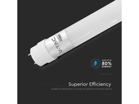 SKU 216576 VT-151 V-TAC PRO Tubo LED Chip CREE T8 20W 100LM/W G13 150cm In Nanoplastica Non Ruotabile 4000K