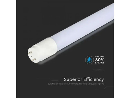 SKU 23872 VT-122 V-TAC Tubo LED T8 16.5W 125LM/W G13 120cm incluso Starter 3000K