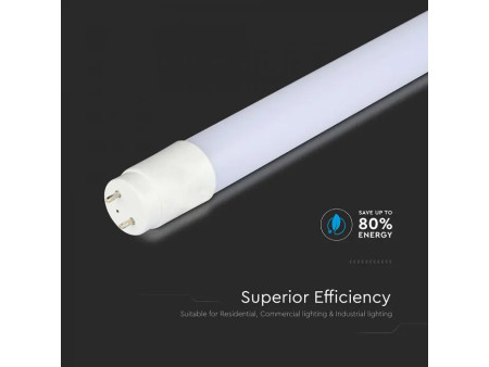 SKU 23874 VT-152 V-TAC Tubo LED T8 24W 125LM/W G13 150cm incluso Starter 3000K
