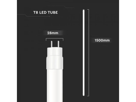 SKU 23876 VT-152 V-TAC Tubo LED T8 24W 125LM/W G13 150cm incluso Starter 6500K