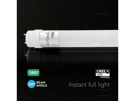 SKU 240666 VT-012 V-TAC PRO Tubo LED Chip CREE T8 12W 150LM/W G13 120cm in Nanoplastica Non Ruotabile 4000K