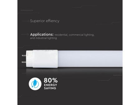 SKU 6231 VT-6072SMD V-TAC Tubo LED T8 10W G13 60cm in Nanoplastica 6400K