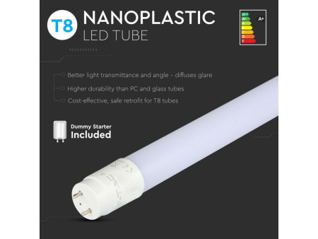 SKU 6272 VT-9077SMD V-TAC Tubo LED T8 14W G13 90cm in Nanoplastica 4000K