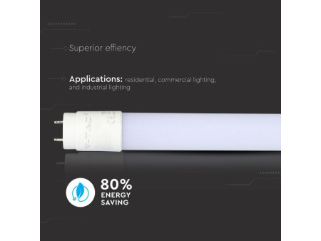 SKU 6310 VT-1577SMD V-TAC Tubo LED T8 22W G13 150cm in Nanoplastica 6400K