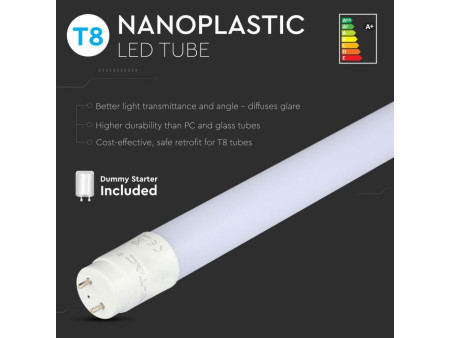 SKU 6309 VT-1577SMD V-TAC Tubo LED T8 22W G13 150cm in Nanoplastica 4000K