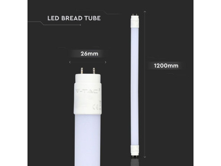 SKU 6322 VT-1228 V-TAC Tubo LED T8 18W G13 120cm per Panifici