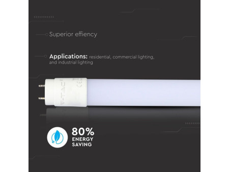 SKU 6482 VT-1615 V-TAC Tubo LED T8 15W G13 150cm 160LM/W in Nanoplastica 6400K
