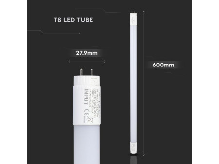 SKU 650 VT-061 V-TAC PRO Tubo LED Chip Samsung T8 10W G13 60cm in Nanoplastica 3000K