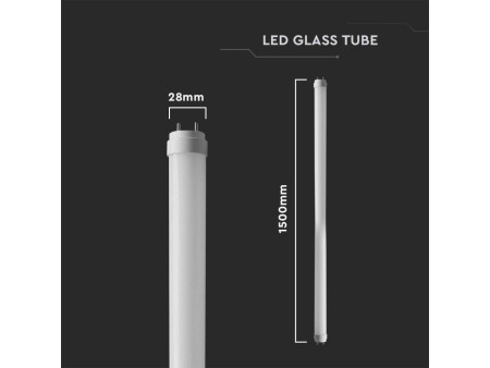 SKU 7801 VT-1575 V-TAC Tubo LED T8 G13 20W in Vetro 150cm Incluso Starter Non Ruotabile 25pz 4000K