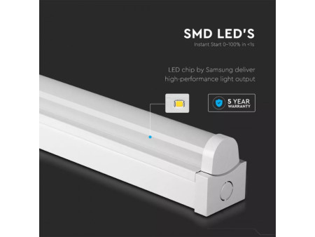 SKU 20149 VT-8-45 V-TAC PRO Plafoniera LED Chip Samsung Lineare 40W 120LM/W 120cm Raccordabile con Interruttore CCT:3IN1 4800LM