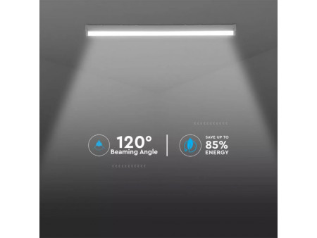 SKU 20150 VT-8-55 V-TAC PRO Plafoniera LED Chip Samsung Lineare 50W 120LM/W 150cm Raccordabile con Interruttore CCT:3IN1 6000LM