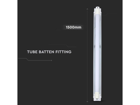 SKU 6438 VT-15023 V-TAC PRO Plafoniera LED Singola con Tubo LED Chip Samsung T8 22W G13 150cm in Nanoplastica 4000K IP20