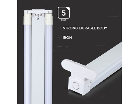 SKU 6440 VT-15024 V-TAC PRO Plafoniera LED LED Doppia con Tubi LED Chip Samsung T8 44W G13 150cm in Nanoplastica 4000K IP20