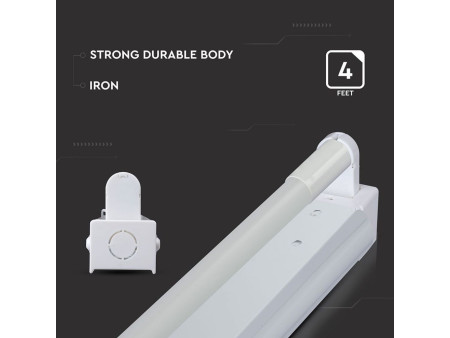 SKU 6442 VT-12026 V-TAC PRO Plafoniera LED Singola con Tubo LED Chip Samsung T8 18W G13 120cm in Nanoplastica 4000K IP20