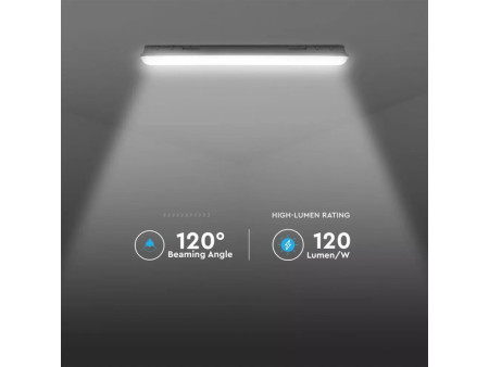 SKU 20201 VT-155048 V-TAC PRO Plafoniera LED Samsung Impermeabile 48W 120LM/W M-Series Copertura Trasparente 150cm 4000K IP65