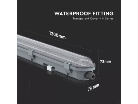 SKU 20205 VT-120036-T V-TAC PRO Plafoniera LED Samsung Impermeabile 36W 120LM/W M-Series Trasparente 120cm 4000K IP65