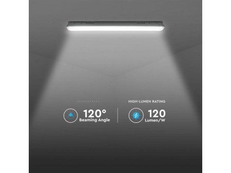 SKU 20206 VT-120036-M V-TAC PRO Plafoniera LED Samsung Impermeabile 36W 120LM/W M-Series Copertura Satinata 120cm 6400K IP65