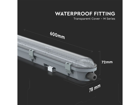 SKU 20208 VT-60018 V-TAC PRO Plafoniera LED Chip Samsung Impermeabile 18W 120LM/W M-Series Trasparente 60cm 6400K IP65