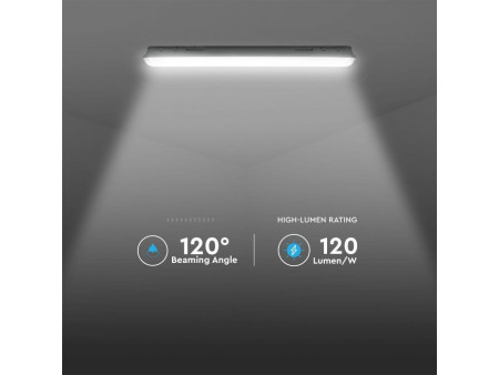 SKU 20208 VT-60018 V-TAC PRO Plafoniera LED Chip Samsung Impermeabile 18W 120LM/W M-Series Trasparente 60cm 6400K IP65