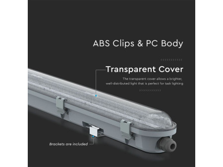 SKU 20209 VT-60018 V-TAC PRO Plafoniera LED Chip Samsung Impermeabile 18W 120LM/W M-Series Trasparente 60cm 4000K IP65