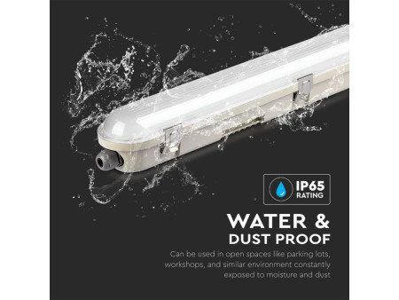 SKU 20212 VT-150148-T V-TAC PRO Plafoniera LED Chip Samsung Impermeabile 48W 120LM/W M-Series Trasparente 150cm 6400K IP65