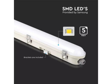 SKU 20215 VT-150148-M V-TAC PRO Plafoniera LED Samsung Impermeabile 48W 120LM/W M-Series Copertura Satinata 150cm 4000K IP65