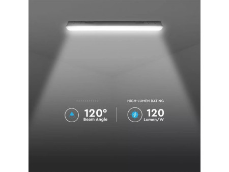 SKU 20217 VT-120036-M V-TAC PRO Plafoniera LED Samsung Impermeabile 36W 120LM/W M-Series Copertura Satinata 120cm 4000K IP65