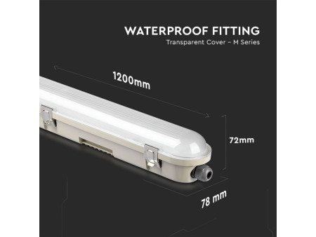 SKU 20219 VT-120136-T V-TAC PRO Plafoniera LED Samsung Impermeabile 36W 120LM/W M-Series 120cm 4000K IP65