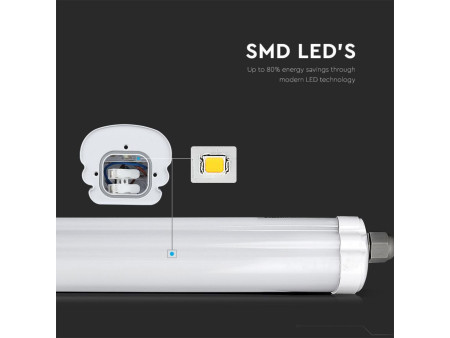 SKU 216287 VT-1574 V-TAC Plafoniera LED Impermeabile 48W 120LM/W G-Series 150cm 4000K IP65
