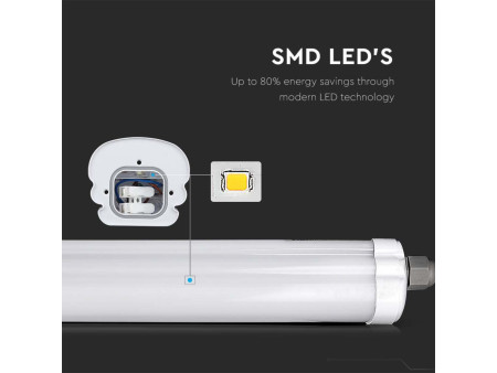 SKU 216485 VT-1524 V-TAC Plafoniera LED Impermeabile 24W 160LM/W X-Series 120cm 4000K IP65