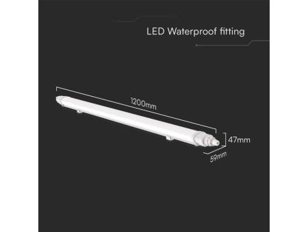 SKU 23084 VT-80120 V-TAC Plafoniera LED Impermeabile 36W Collegabile L-Series 120cm 6500K IP65