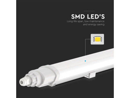 SKU 23086 VT-80150 V-TAC Plafoniera LED Impermeabile 48W Collegabile L-Series 150cm 6500K IP65